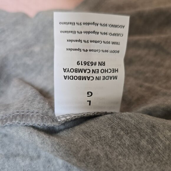 bebe Women's Gray Long Sleeve Sequin Embellishment Tee Shirt Large NWT - Picture 7 of 7